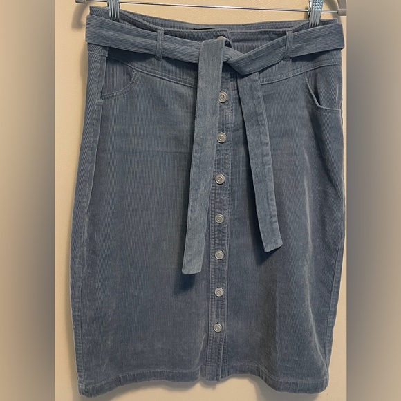 Love Tree Denim Blue Corduroy Skirt - Picture 1 of 3
